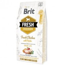 Сухий корм для дорослих собак Brit Fresh Chicken with Potato Adult Great Life  (курка)