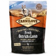 Сухой корм для взрослых собак мелких пород Carnilove Fresh Ostrich & Lamb  (ягнёнок и страус)